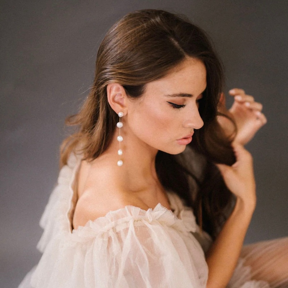 Pearl drop earrings, Harper by Untamed Petals